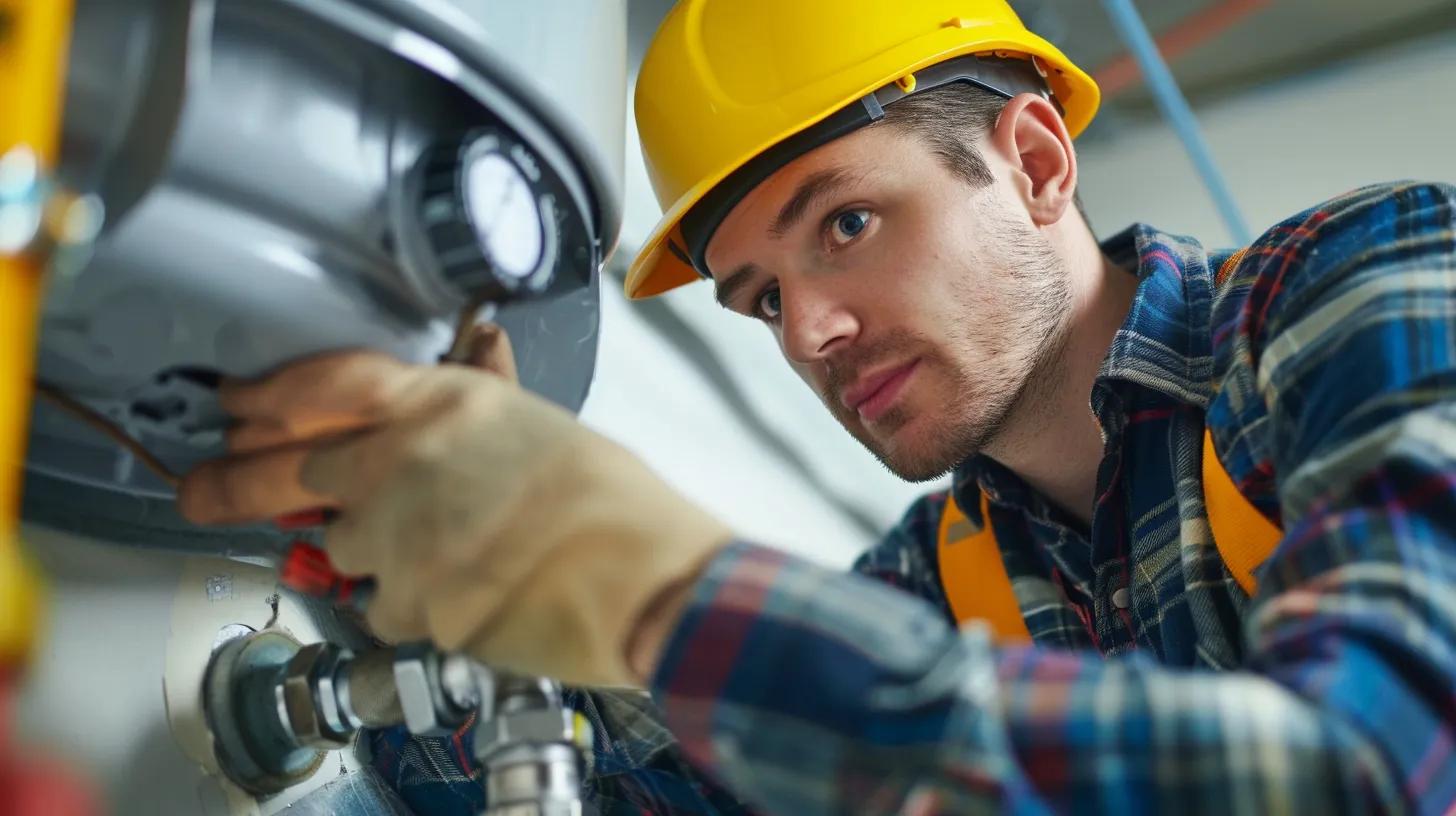 technician repairing water heater in san diego