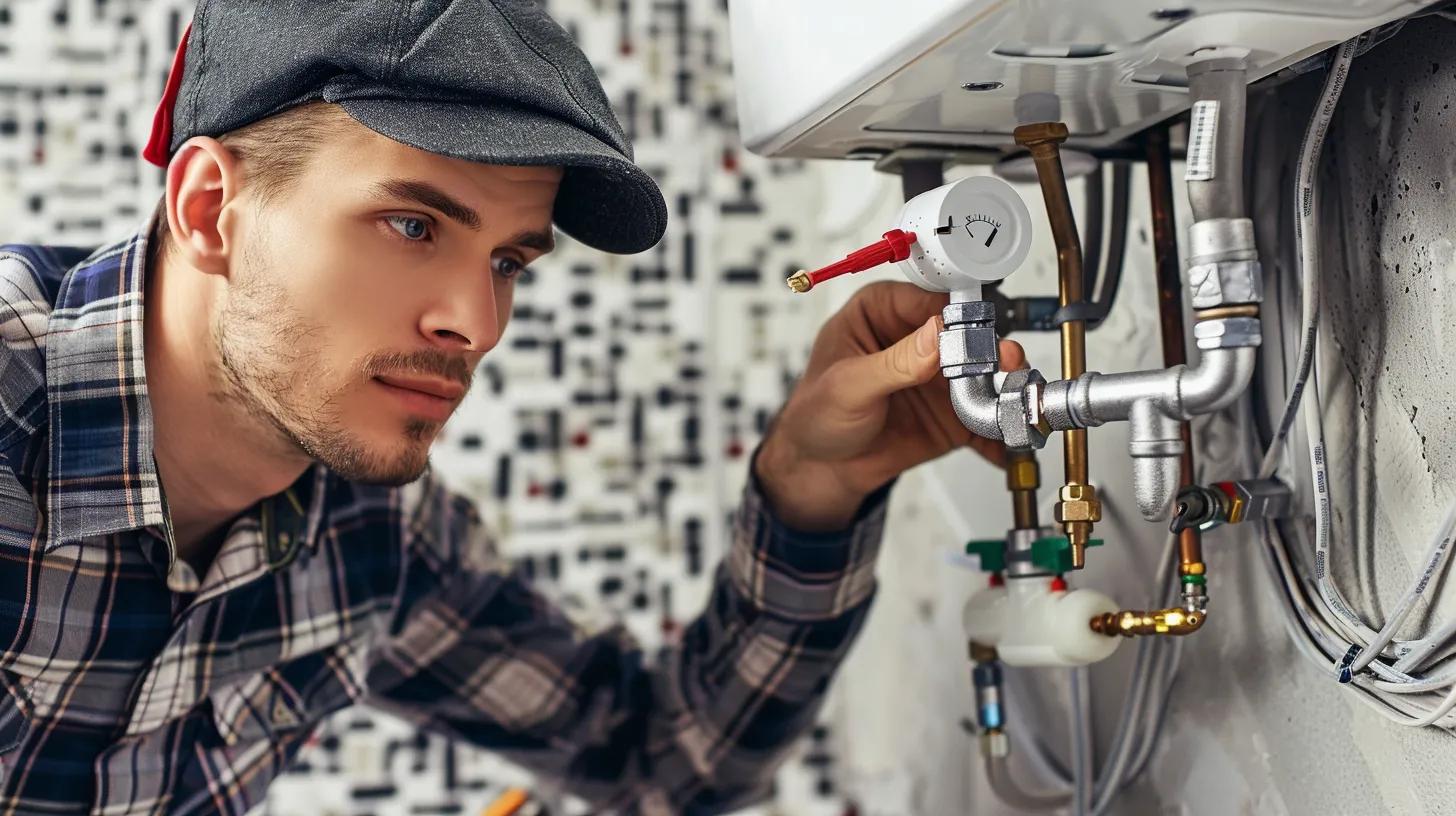 technician repairing water heater in san diego